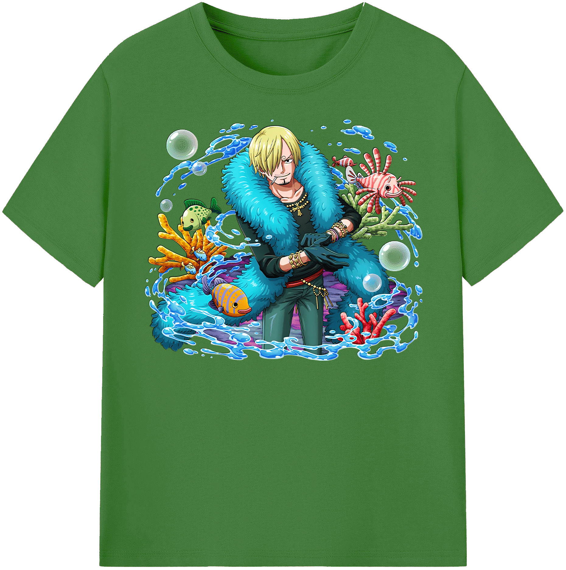 （画像用） ワンピース サンジ ONE PIECE Sanji レディースカジュアルプリントTシャツ（綿100％）